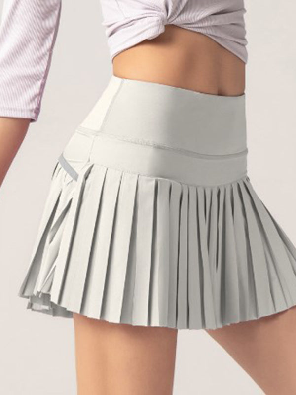 Liana Anti-exposure Outdoor Quick-drying Pocket Culottes Sports Shorts Tennis Pleated Skirt