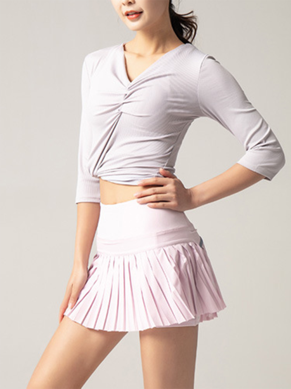 Liana Anti-exposure Outdoor Quick-drying Pocket Culottes Sports Shorts Tennis Pleated Skirt