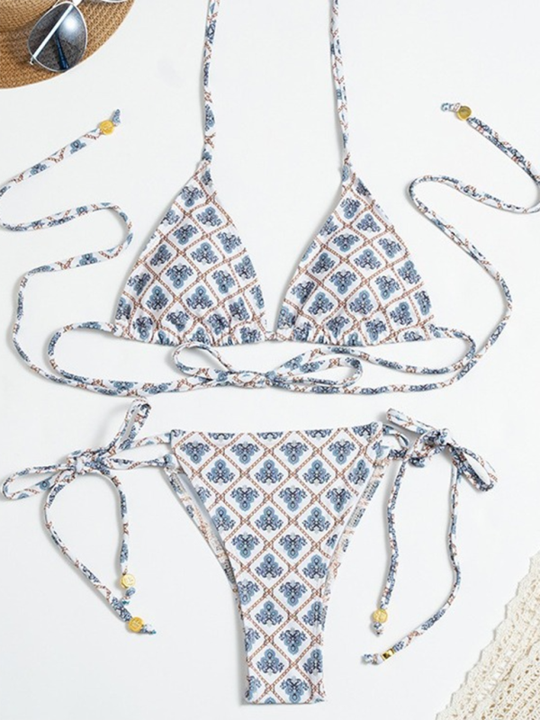 Elise New Plaid Printed Strappy Two-Piece Swimsuit Bikini