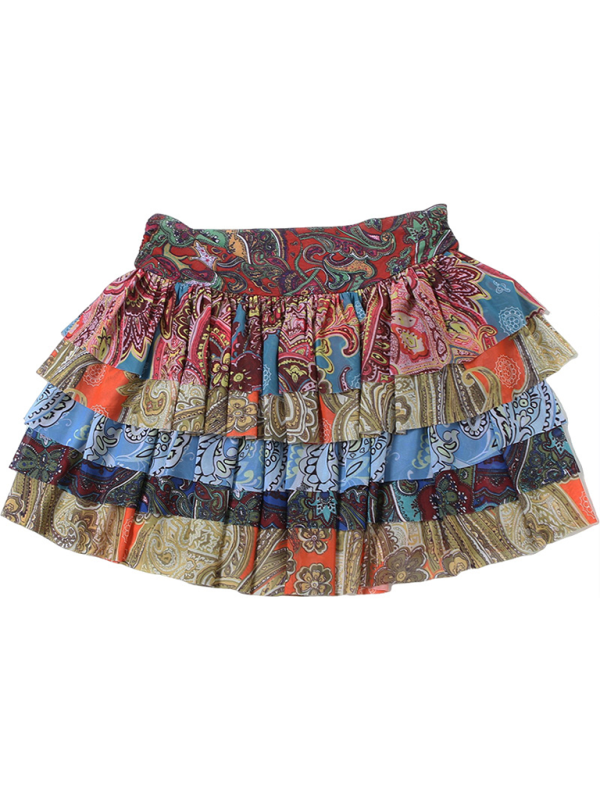 Ainsley New Women's Personalized Colorful Printed Pleated Sexy Hip-Hugging Short Skirt