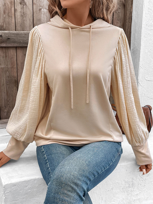 Yaretzi New Women's Puff Sleeve Hooded Sweatshirt