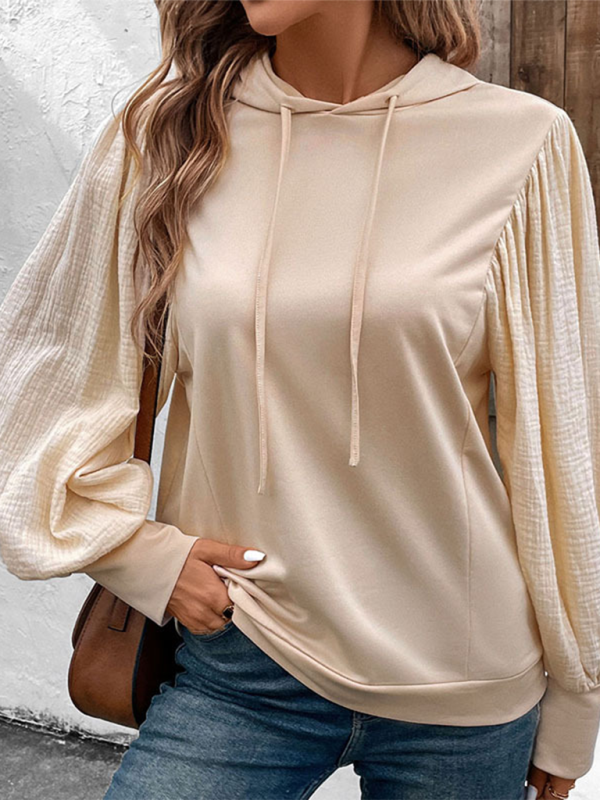 Yaretzi New Women's Puff Sleeve Hooded Sweatshirt