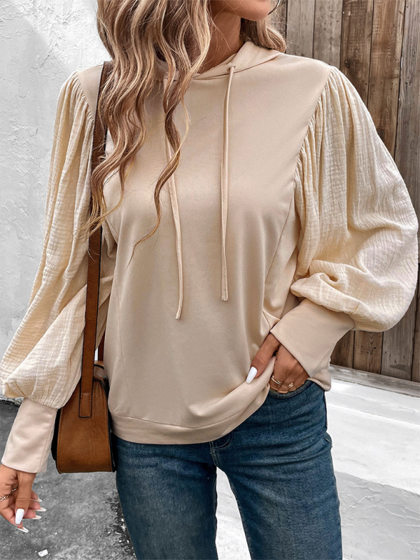 Yaretzi New Women's Puff Sleeve Hooded Sweatshirt