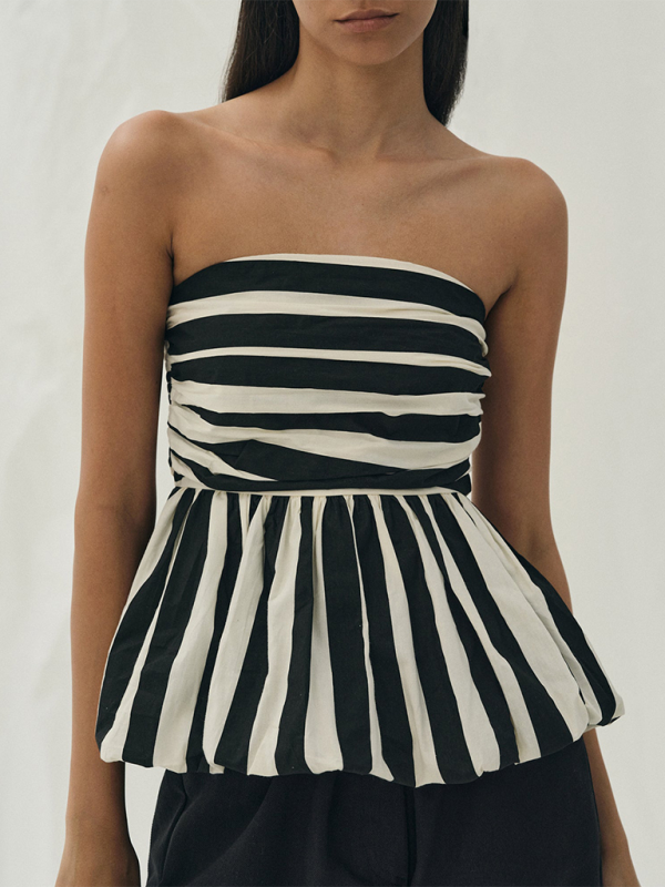 Kianna Sexy Hot Girl Striped Tube Top