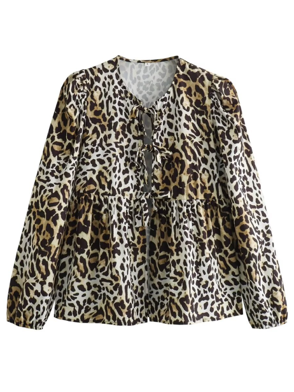 Carielle Loose Sweet Lace-Up Shirt Top
