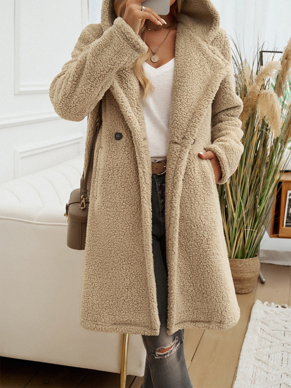 Dani Casual Loose Hooded Plush Coat for Women
