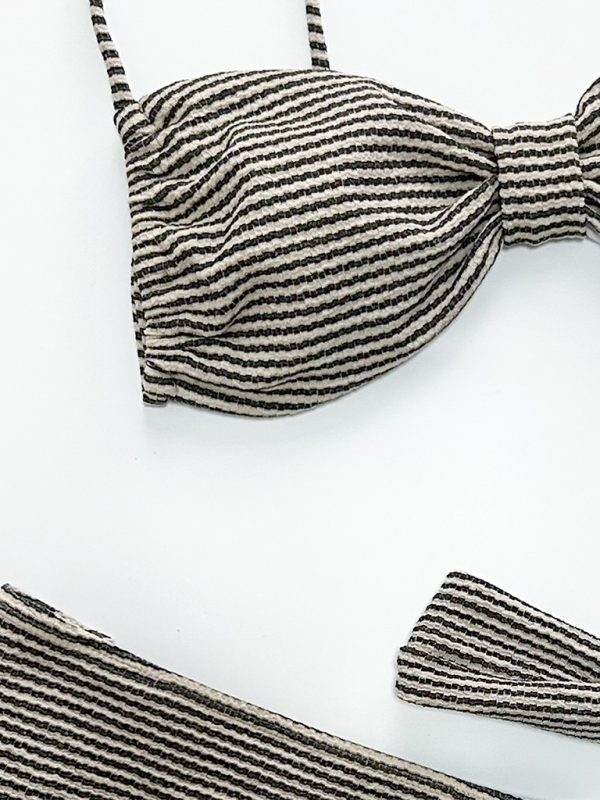 Barbara Striped Three-Piece Bikini