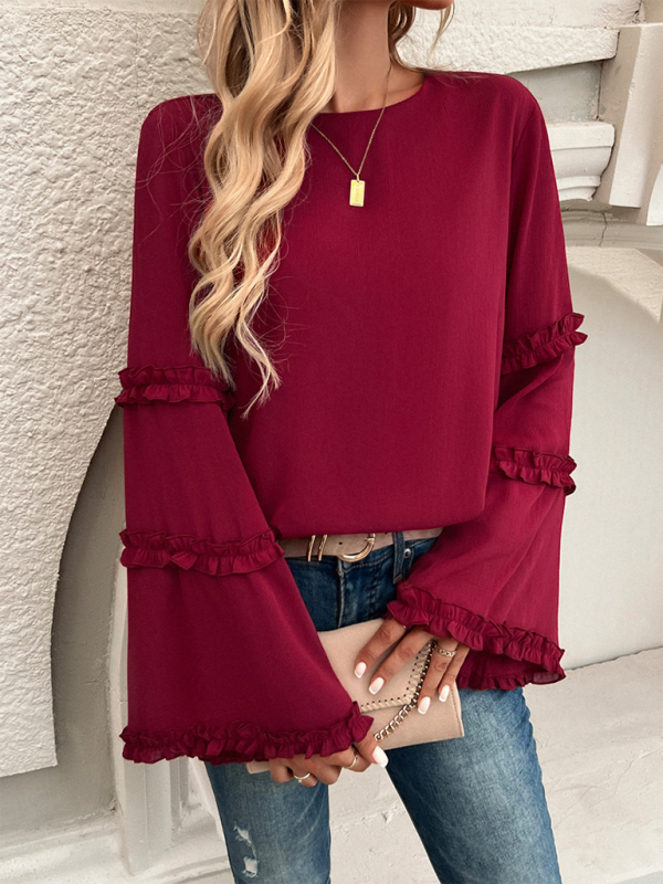 Cleona Women's Loose Flared Long-Sleeved Top