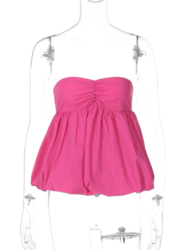 Kaisley Fashionable Sexy Pleated Versatile Tube Top