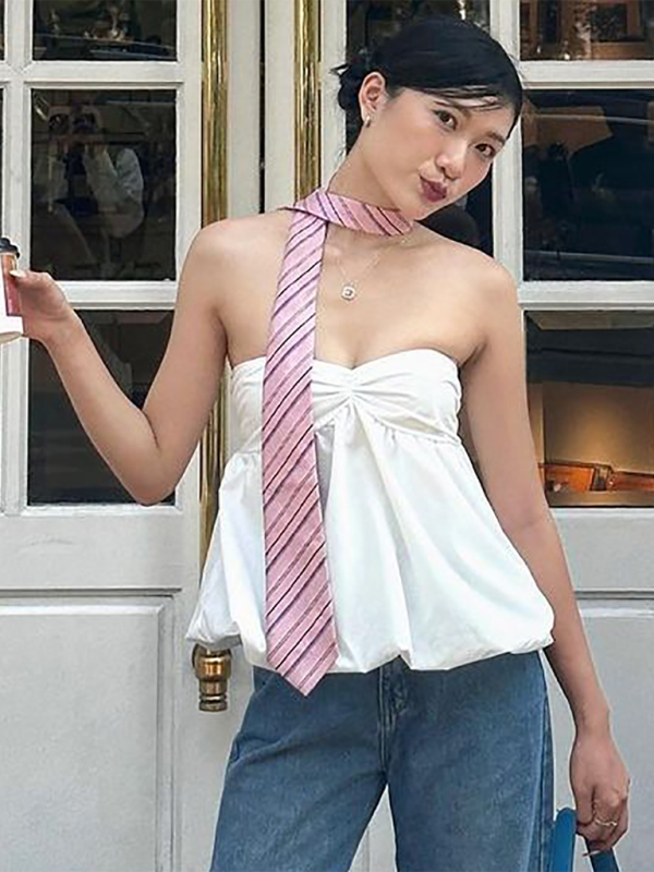 Kaisley Fashionable Sexy Pleated Versatile Tube Top