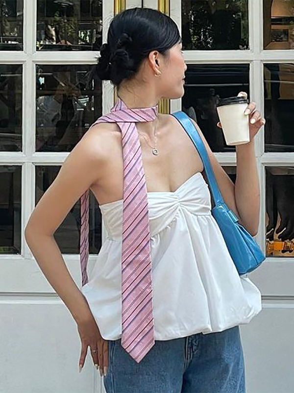 Kaisley Fashionable Sexy Pleated Versatile Tube Top