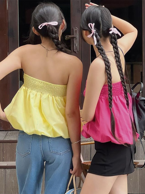 Kaisley Fashionable Sexy Pleated Versatile Tube Top