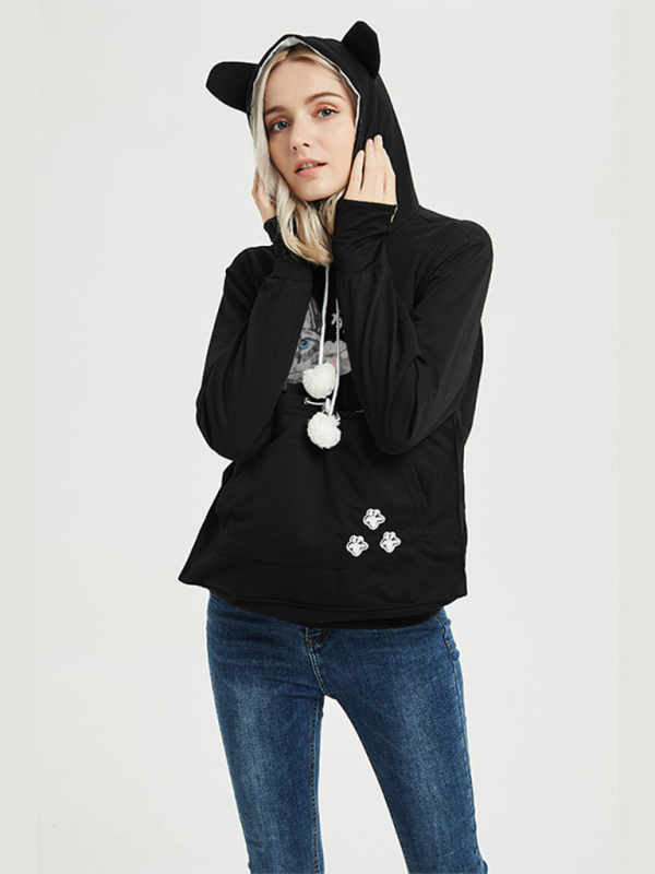 Iyla New Arrival Big pocket Hooded Star Casual Sweatshirt