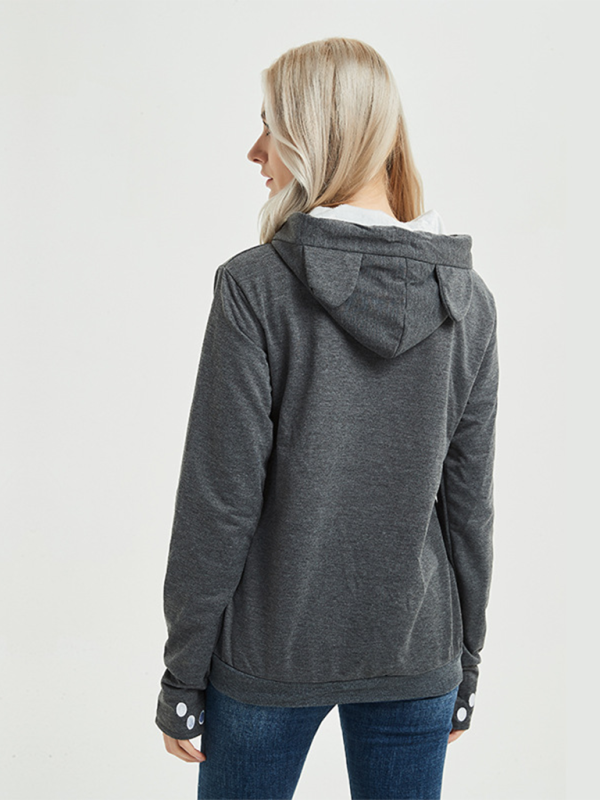 Iyla New Arrival Big pocket Hooded Star Casual Sweatshirt