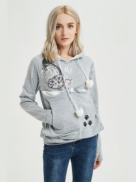 Iyla New Arrival Big pocket Hooded Star Casual Sweatshirt