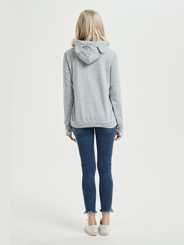 Iyla New Arrival Big pocket Hooded Star Casual Sweatshirt