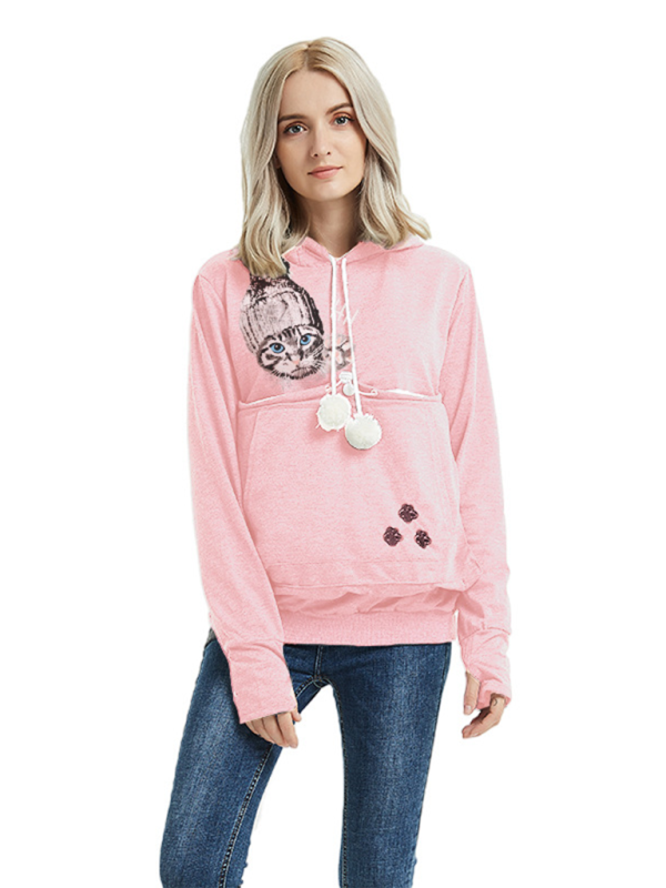 Iyla New Arrival Big pocket Hooded Star Casual Sweatshirt