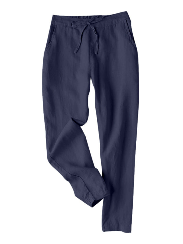 Luna New Casual High Waist Button Straight Leg Pants