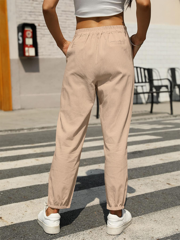 Luna New Casual High Waist Button Straight Leg Pants