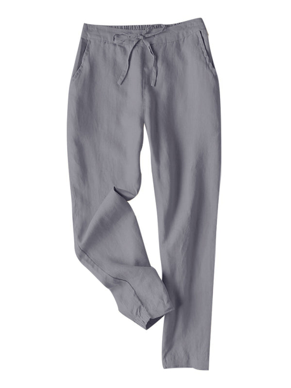 Luna New Casual High Waist Button Straight Leg Pants