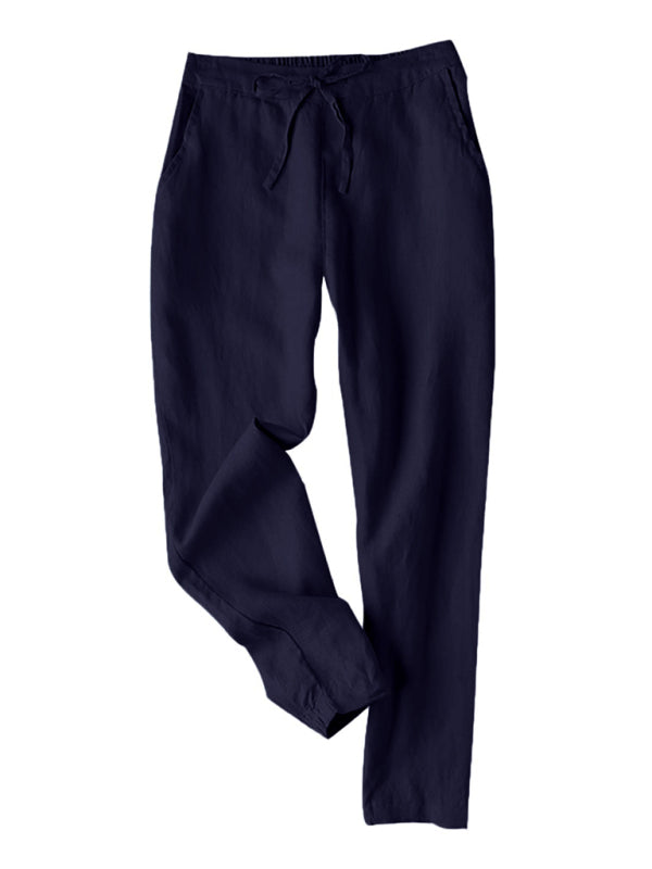 Luna New Casual High Waist Button Straight Leg Pants