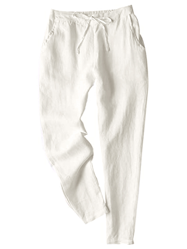 Luna New Casual High Waist Button Straight Leg Pants