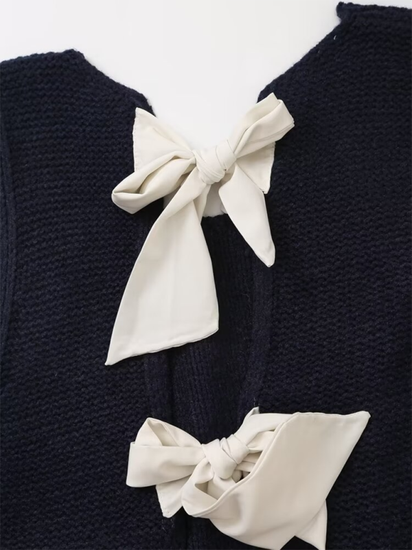Shelly New Fashion Vest Bow Tie Sweater Vest