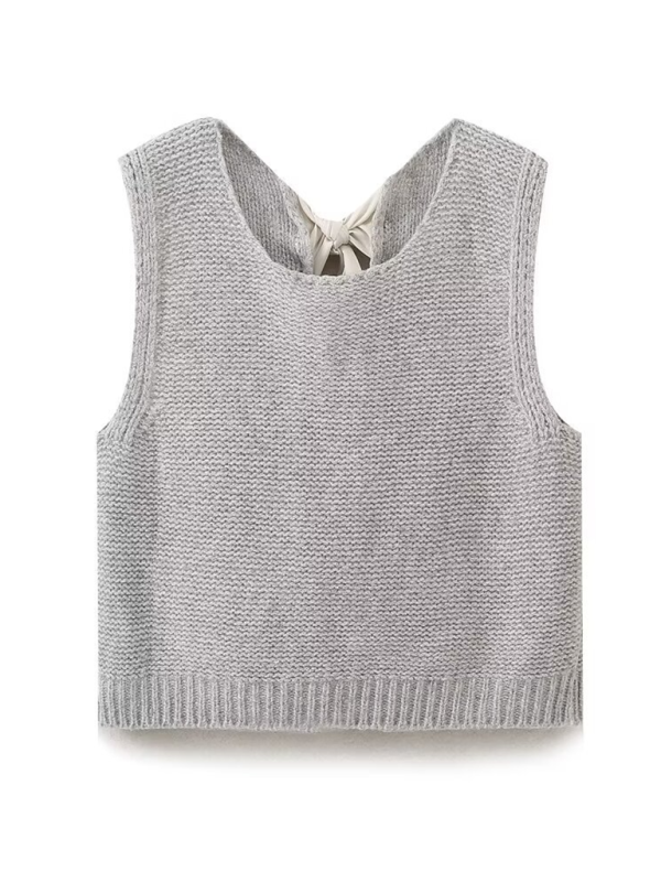 Shelly New Fashion Vest Bow Tie Sweater Vest