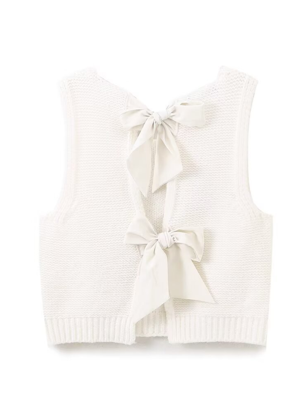 Shelly New Fashion Vest Bow Tie Sweater Vest