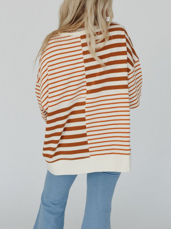 Petra Women's Oversized Striped Patchwork Top