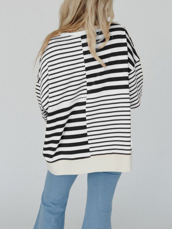 Petra Women's Oversized Striped Patchwork Top