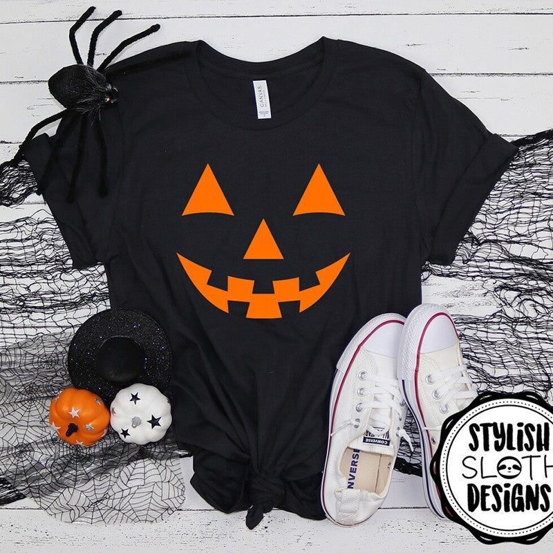 Jedidah Women Halloween Pumpkin Print Knit Top