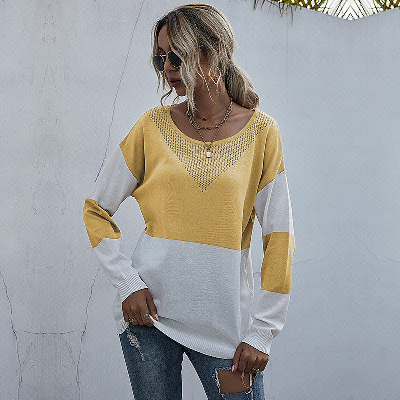 Cecelia Women's Casual See-Through Mesh Knitted Sweater