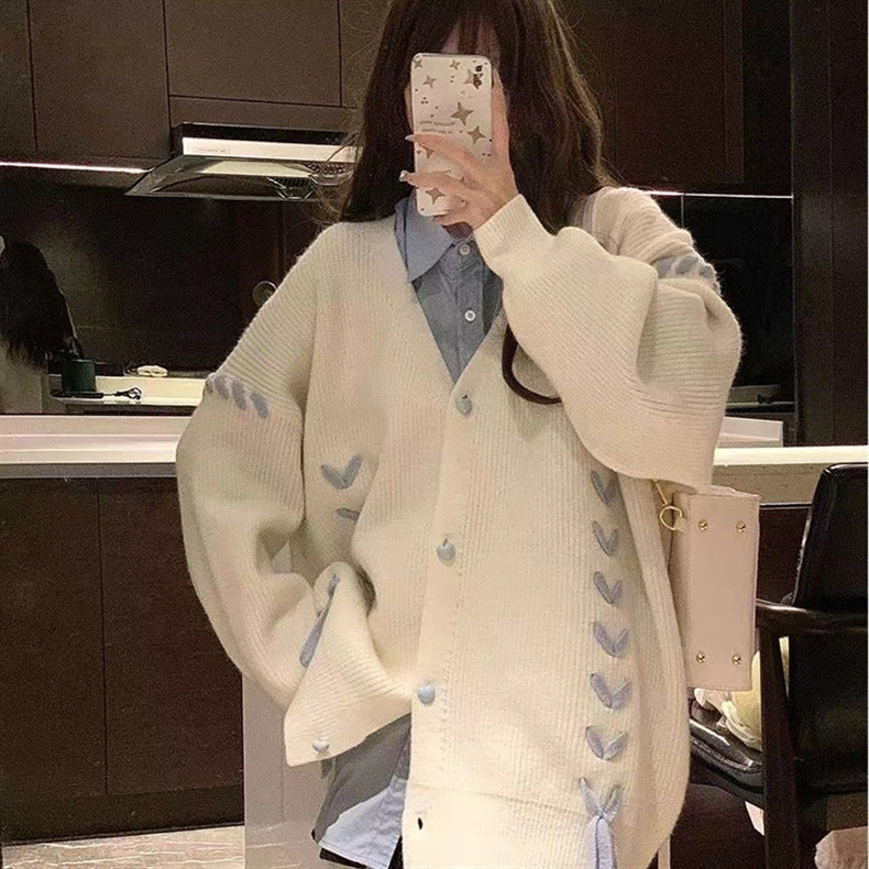 Lynn Women's Tie Loose Casual Knitted Cardigan