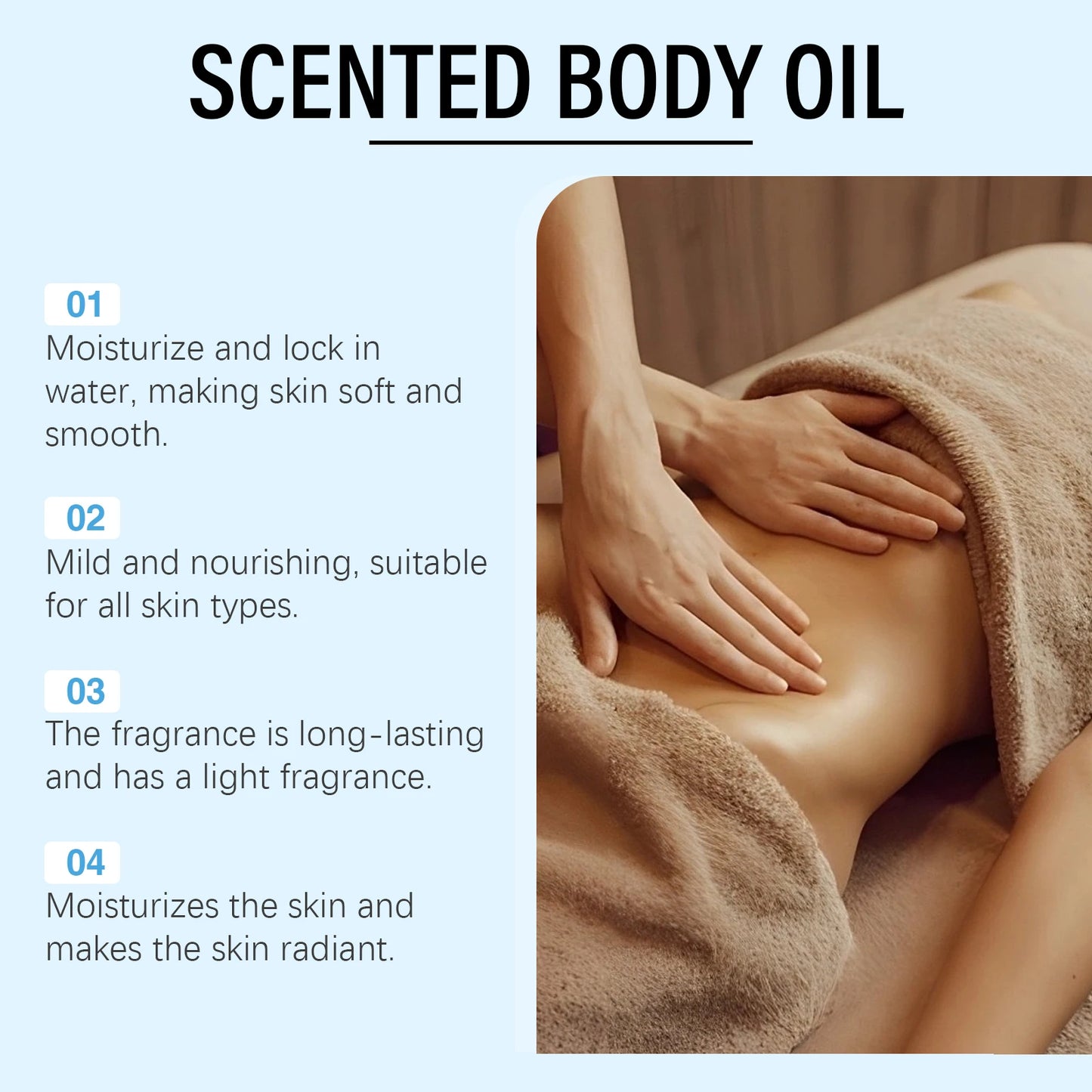 Magic Luxury Caramel Vanilla Body Massage Oil for Body Massage Hydrating Nourishing Smoothing Skin Care Muscle Relaxing SPA Oils