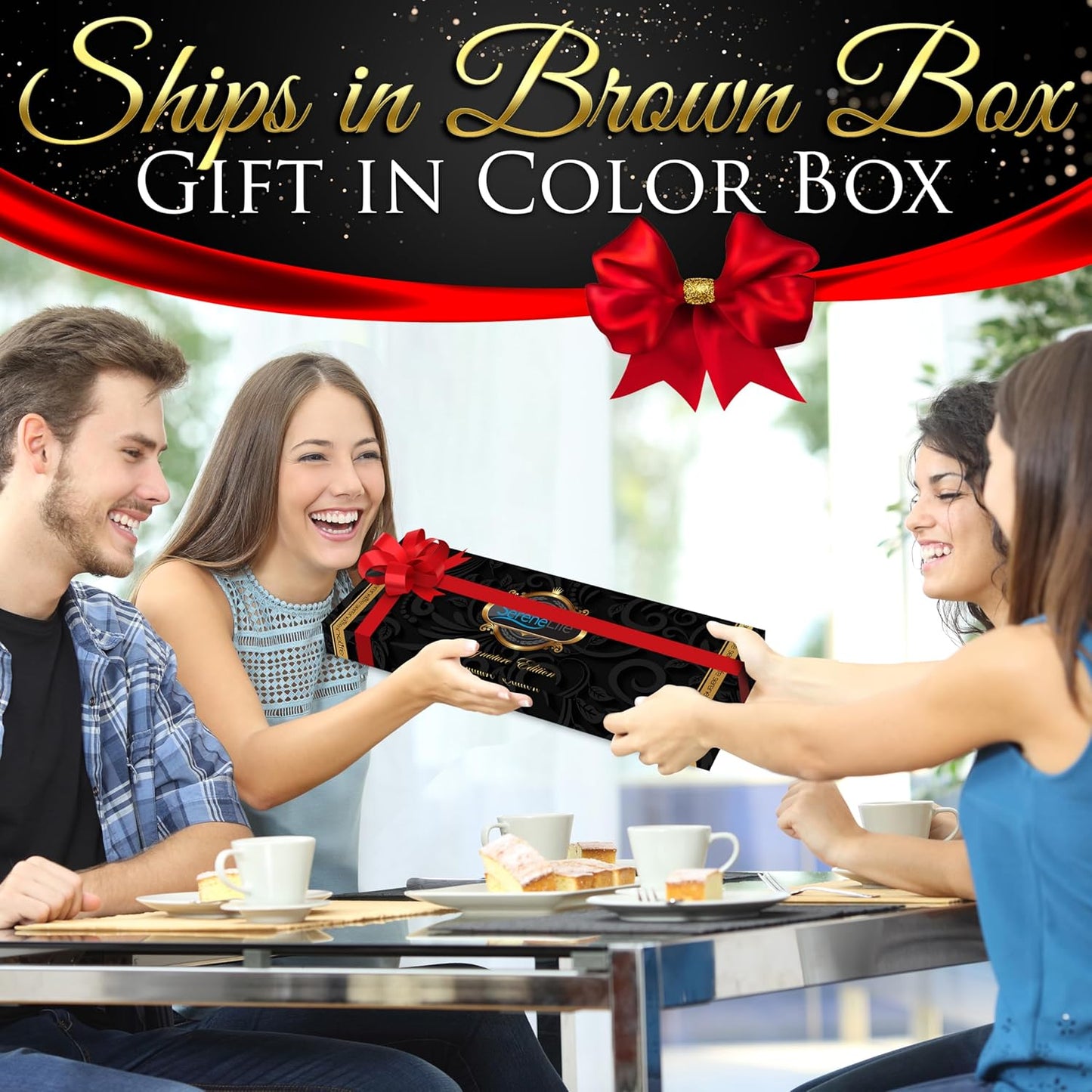 Premium Bathtub Tray Caddy with Gift Box and Bow Set, Expandable Bath Tray, Unique House Warming Gifts for Mom, Women, Wedding, Anniversary, Bridal Shower, Fit for All Tub - Stain Brown