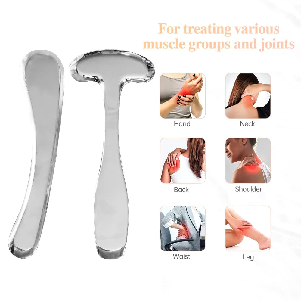 1PCS Stainless Steel Body Gua Sha - Muscle Scraper, Scar Tissue, Body Sculpting, Scraper Tool for Massage and Lymphatic Drainage
