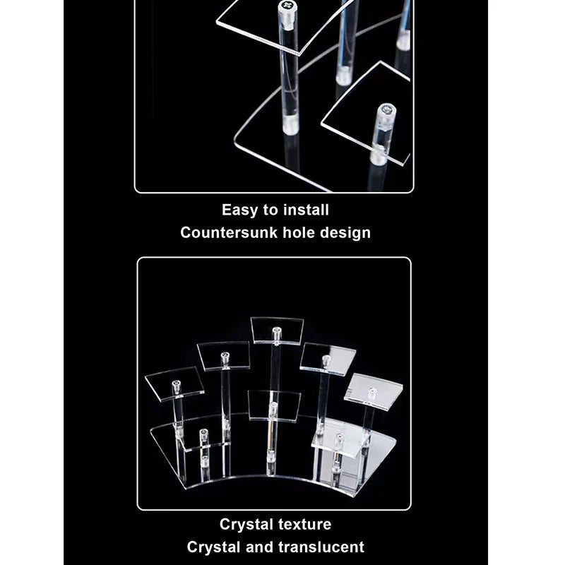 Transparent Acrylic Storage Display Stand Toy Figure Cake Perfume Storage Rack Birthday Party Cupcake Display Shelf