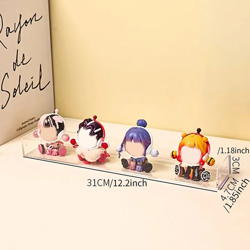 Multi-Layer Acrylic Ladder Shelf Clear Display Rack for Doll Clay Figurine Perfume Display Stand Transparent Storage Shelf