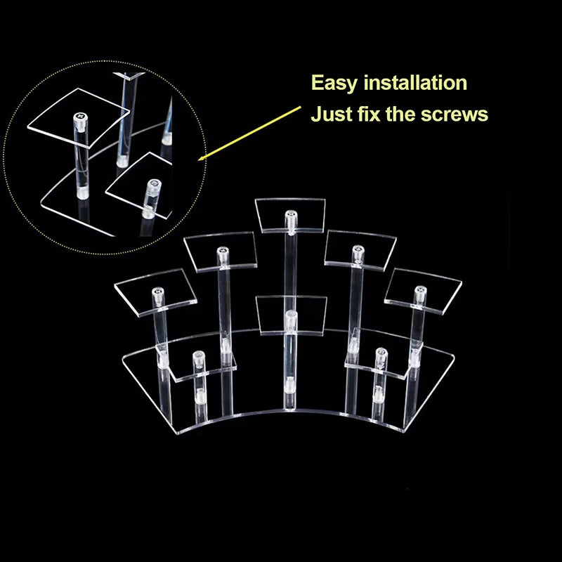 Transparent Acrylic Storage Display Stand Toy Figure Cake Perfume Storage Rack Birthday Party Cupcake Display Shelf
