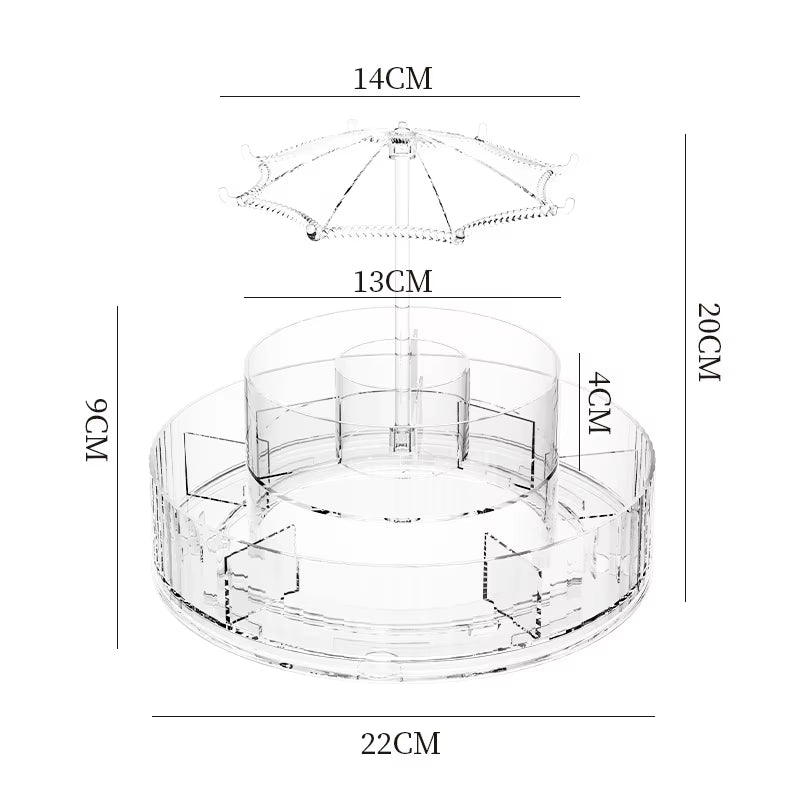 New Transparent Makeup Organizers with 360 Degree Rotation Storage Shelf Cosmetic Storage Box Bathroom Organizer Home Storage