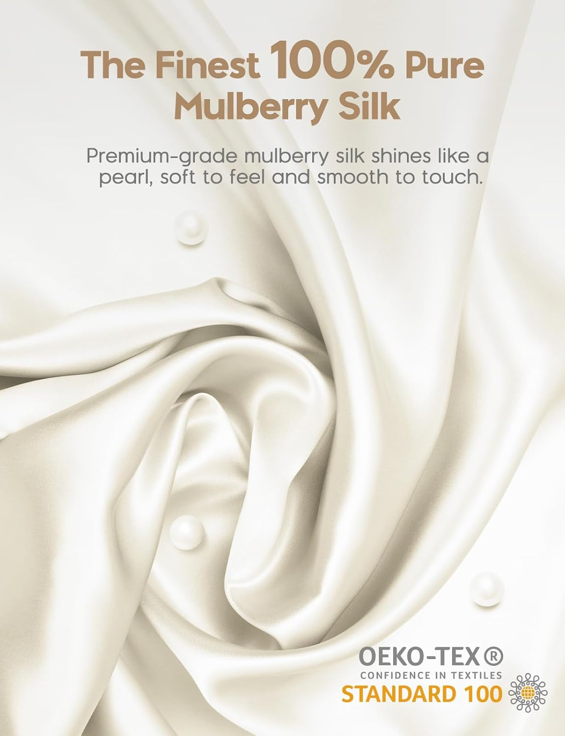 100% Pure Mulberry Silk Pillowcase for Hair & Skin - 22 Momme 6A High-Grade Fibers - Anti-Aging, Anti-Sleep Crease, Cooling Satin Pillowcases with Hidden Zipper (King 22X36 Inches)