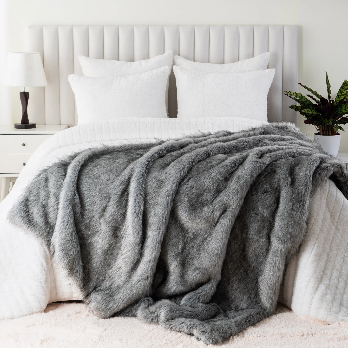 Faux Fur Throw Blanket Luxury Decorative Sofa Blankets Thick Warm Fur Blanket Soft Fluffy Plaid Throws for Bed King Size