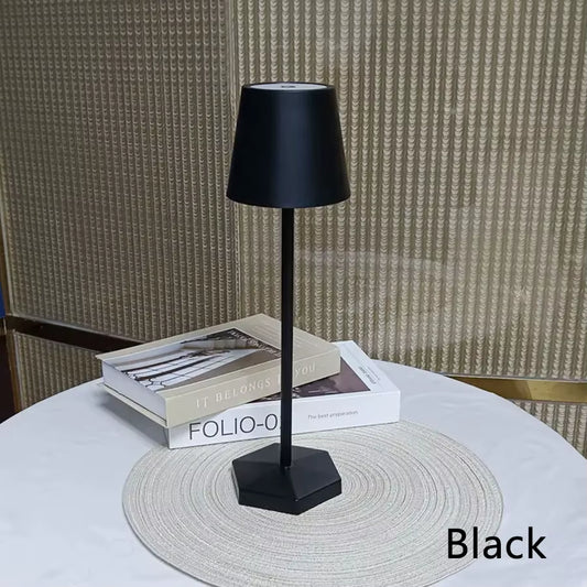 3 Colors Table Lamp LED Touch Sensor Desktop Night Light Rechargeable Wireless Reading Lamp for Restaurant Hotel Bar Room Decor