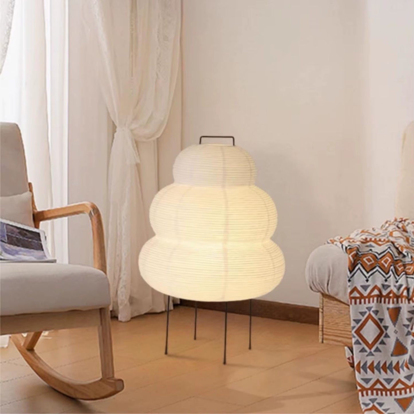 Noguchi Style Akari Floor Lamp, Rice Paper Lantern, Cloud, Japanese Floor Lamp