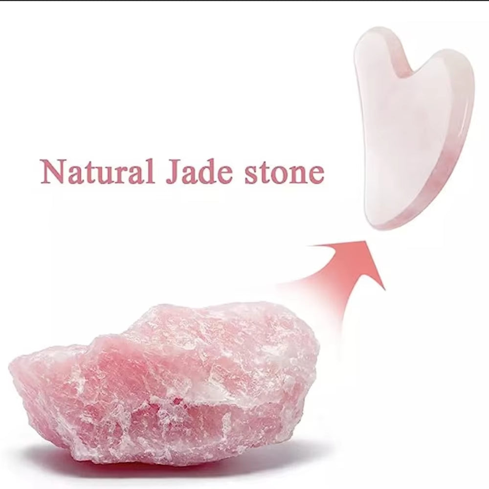 Rose Quartz Gua Sha for Face Massager Skin Scraping Guasha Lifting Natural Jade Massage for Face Gouache Scraper Wrinkle Remover