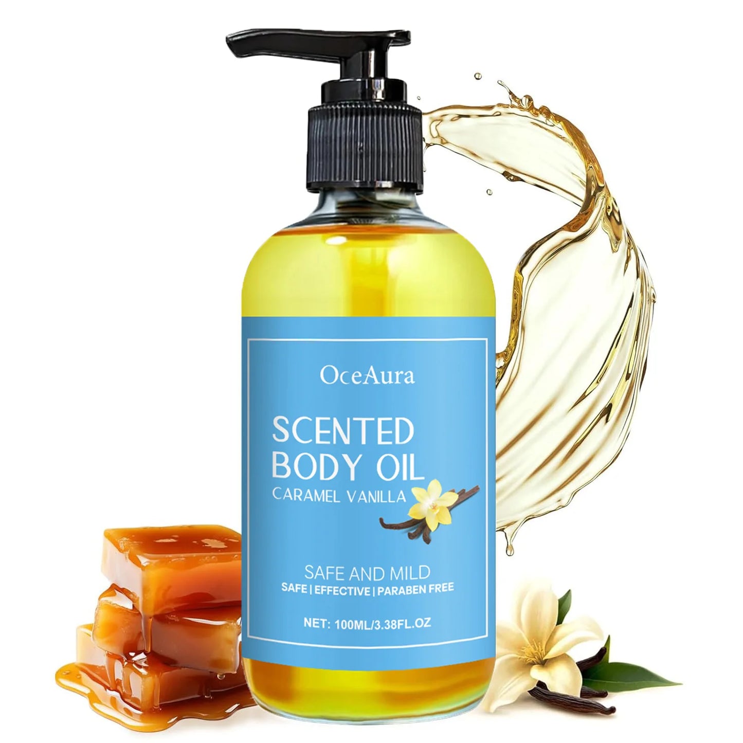 Magic Luxury Caramel Vanilla Body Massage Oil for Body Massage Hydrating Nourishing Smoothing Skin Care Muscle Relaxing SPA Oils