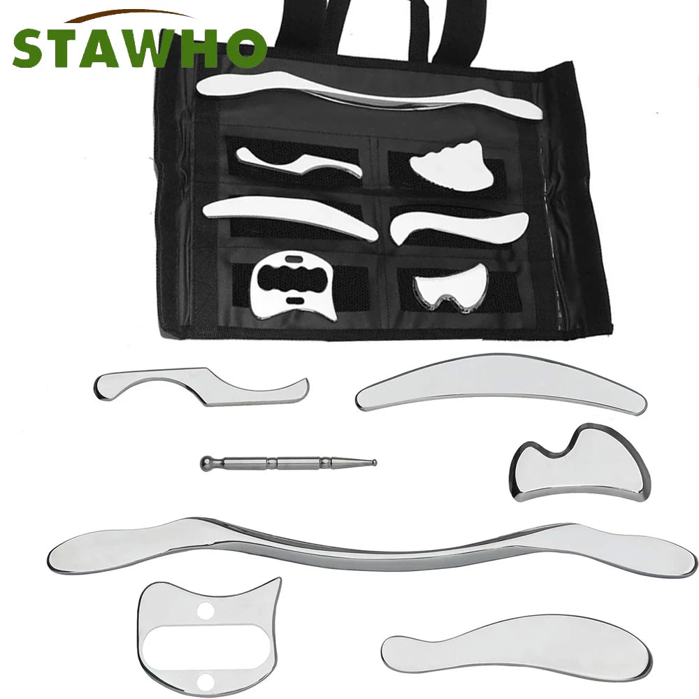 1/4/5/7Pcs Stainless Steel Gua Sha Scraping Massage Tool Set IASTM Tools Great Soft Tissue Mobilization Tool