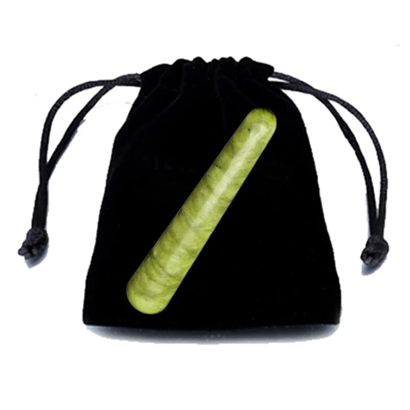 Natural Gua Sha Jade Stone for Face Guasha Massage Tools Body Acupuncture Stick Beauty Gouache Scraper with Black Velvet Bag