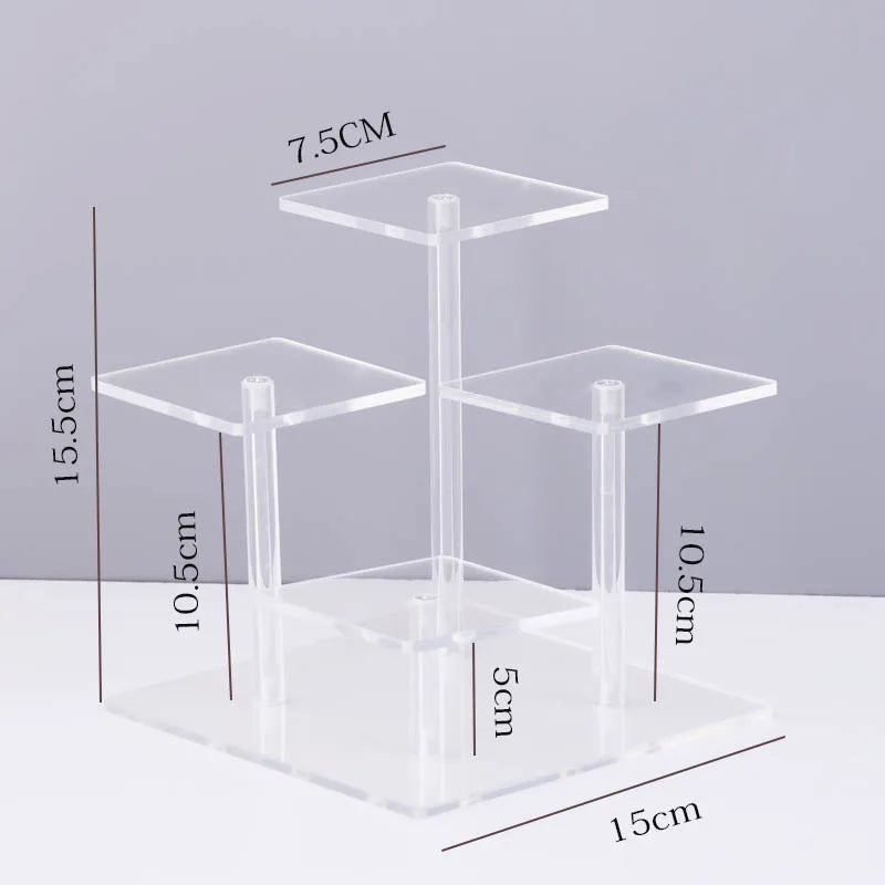 Acrylic Transparent Display Rack Multi Layer Teapot Handmade Toy Car Model Perfume Shelf Dessert Ladder Display Storage Holders
